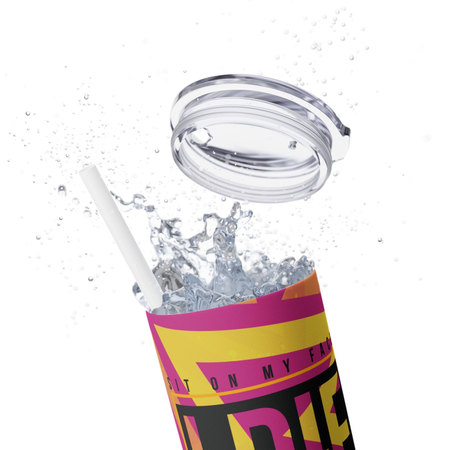 On-the-Go Vibes: 20oz Skinny Tumbler with Straw - 🎶 Zido - Sit On My Face 🎶