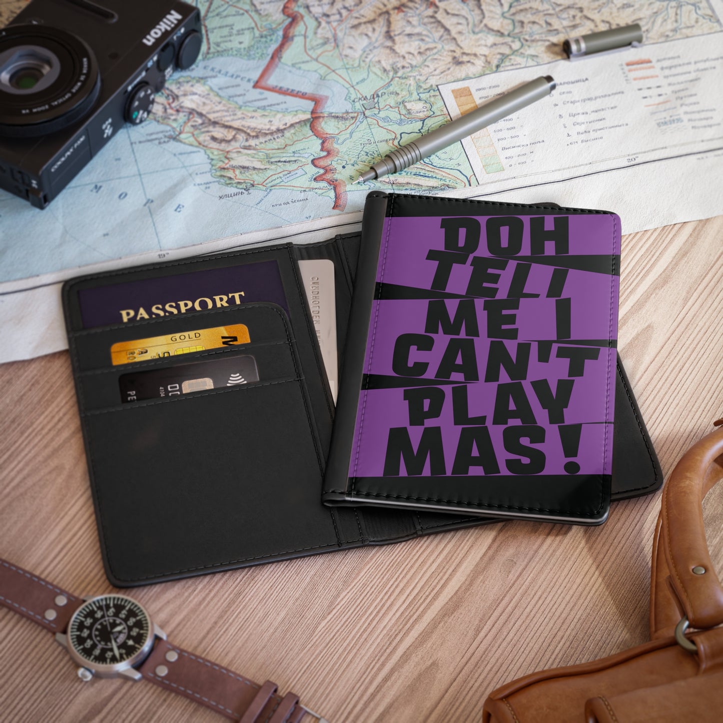 Passport Cover 'Doh tell me I can't play mas'  STR01