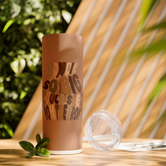 On-the-Go Vibes: 20oz Skinny Tumbler with Straw - 🎶 Yung Bredda & Added Rankin - Bamcie 🎶