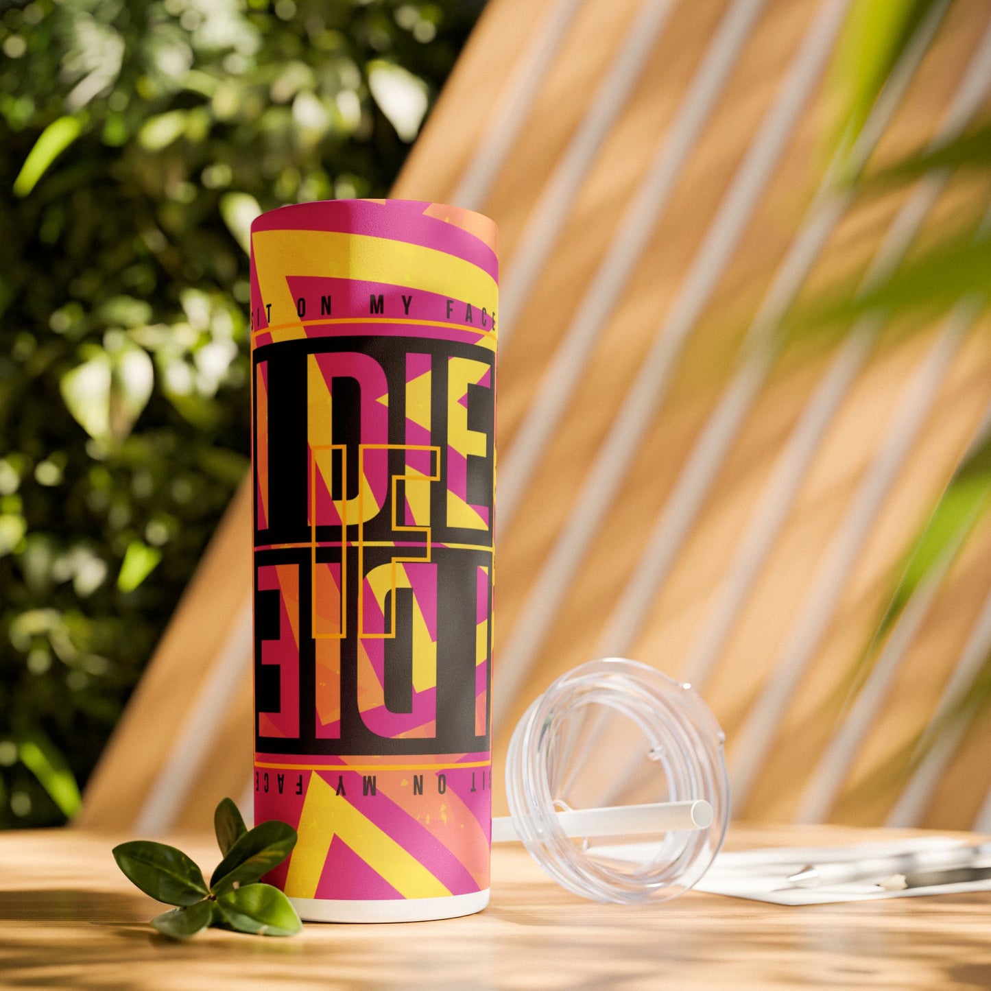 On-the-Go Vibes: 20oz Skinny Tumbler with Straw - 🎶 Zido - Sit On My Face 🎶