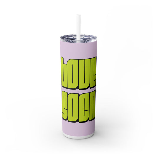 On-the-Go Vibes: 20oz Skinny Tumbler with Straw - 🩷 Love Soca 🩷