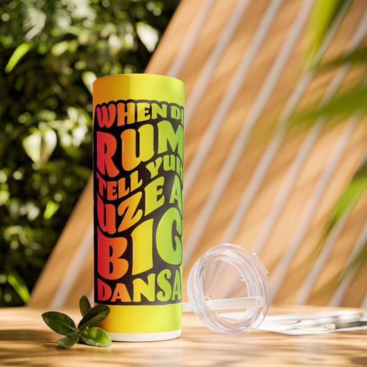On-the-Go Vibes: 20oz Skinny Tumbler with Straw - 🎶 Klassik Frescobar - Dansa 🎶