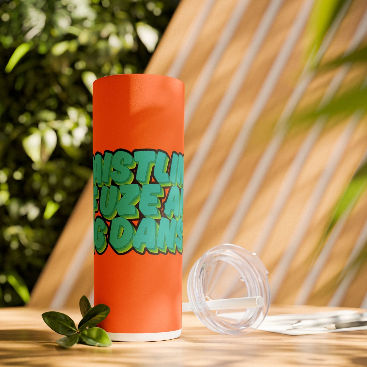 On-the-Go Vibes: 20oz Skinny Tumbler with Straw - 🎶 Klassik Frescobar - Dansa 🎶